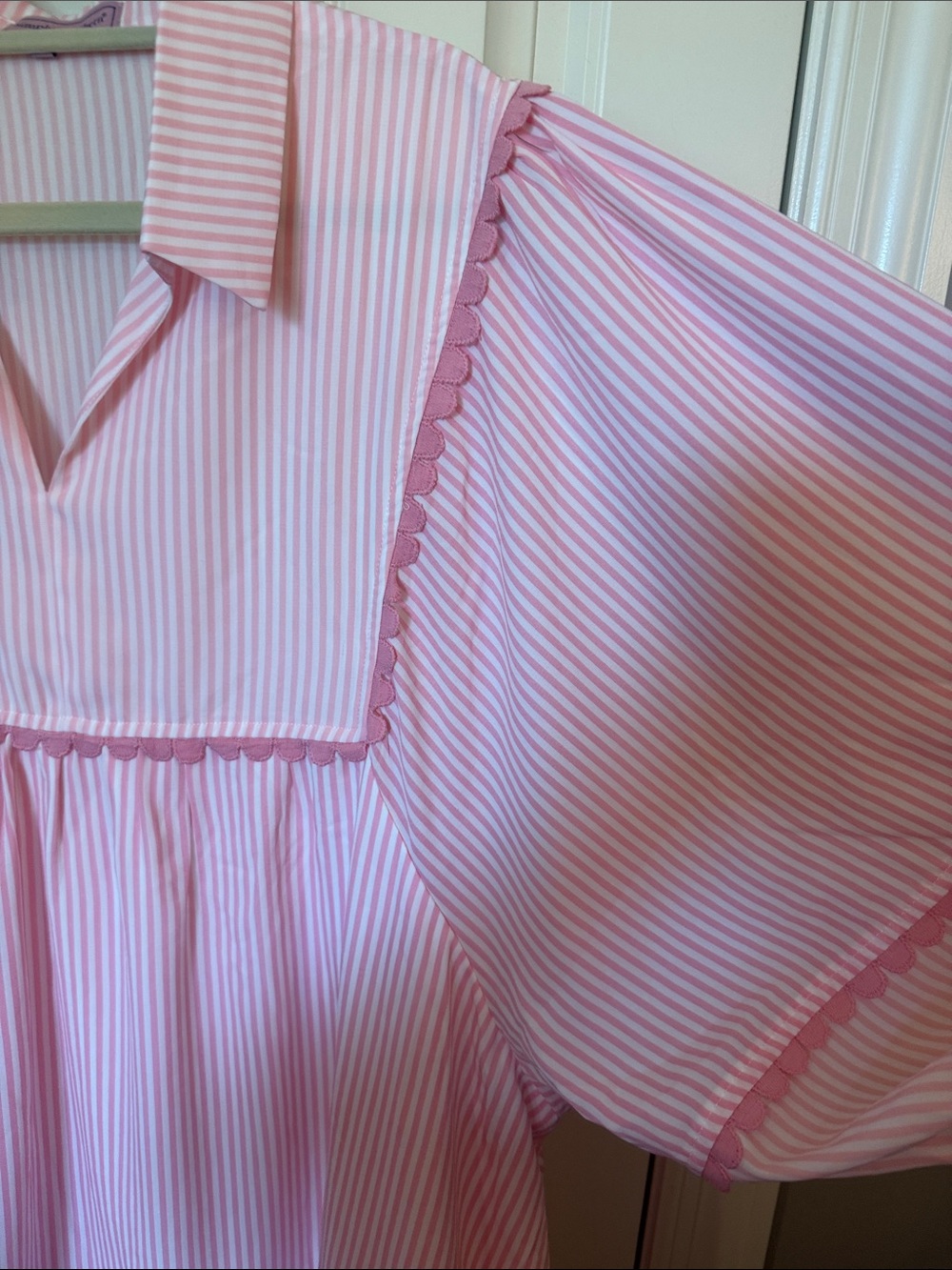 Simply Southern Pink Striped Smocked Yoke Midi Dress - Picture 7 of 15